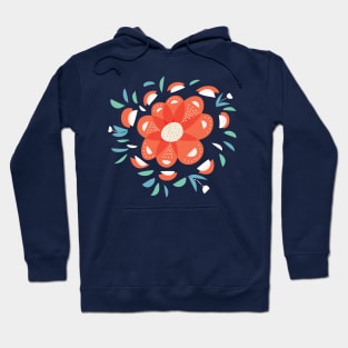 Whimsical Red Flower Hoodie